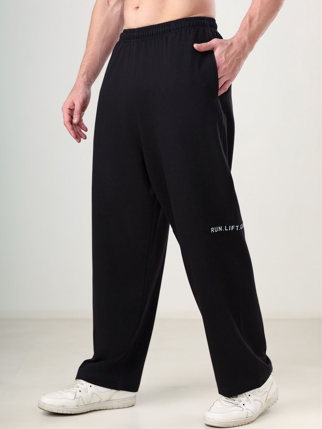 GROW Men Regular Fit Typography Dry Fit Training Track Pants-image-29