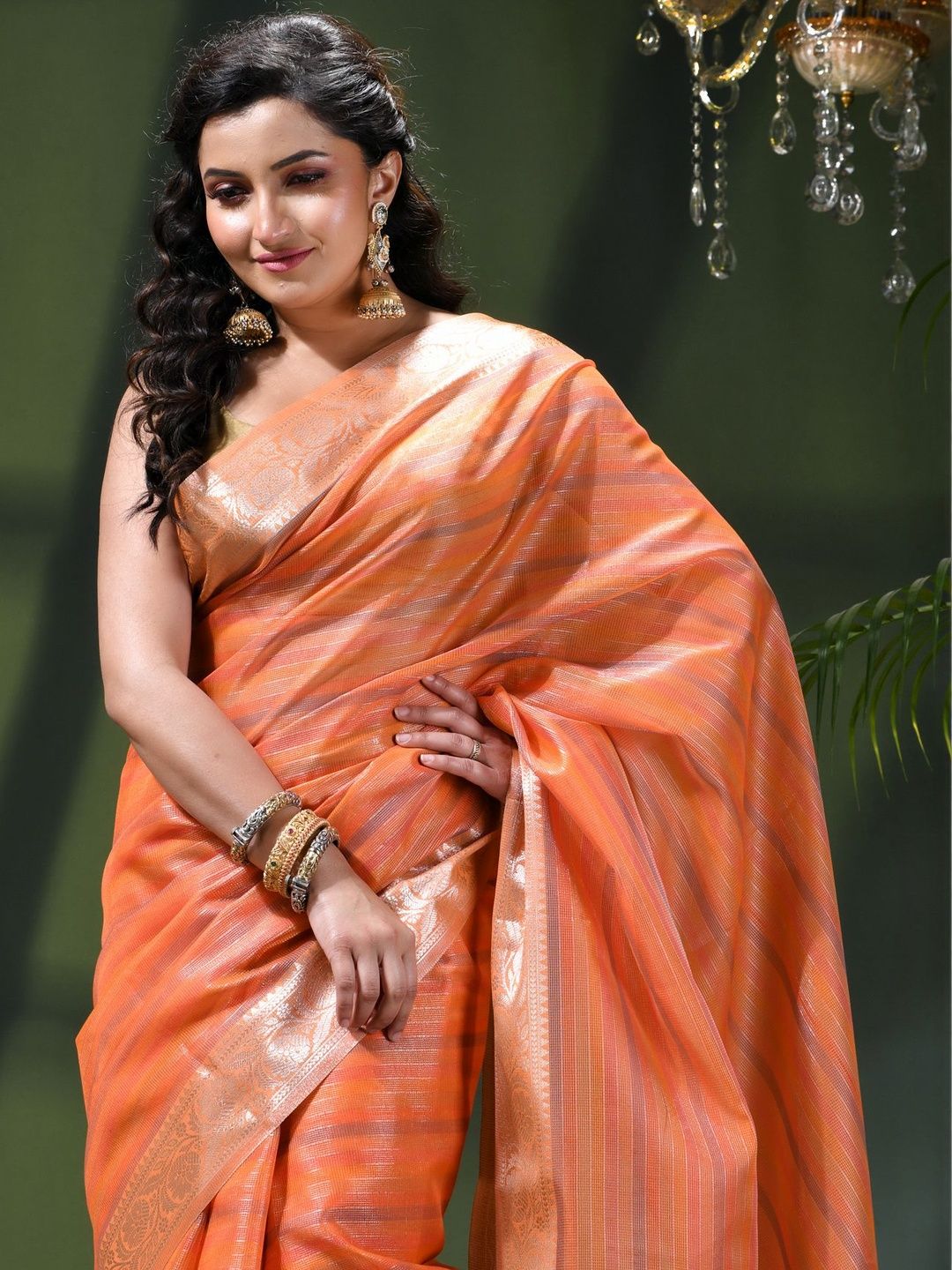 DESH BIDESH Woven Design Tissue Saree-picture-13