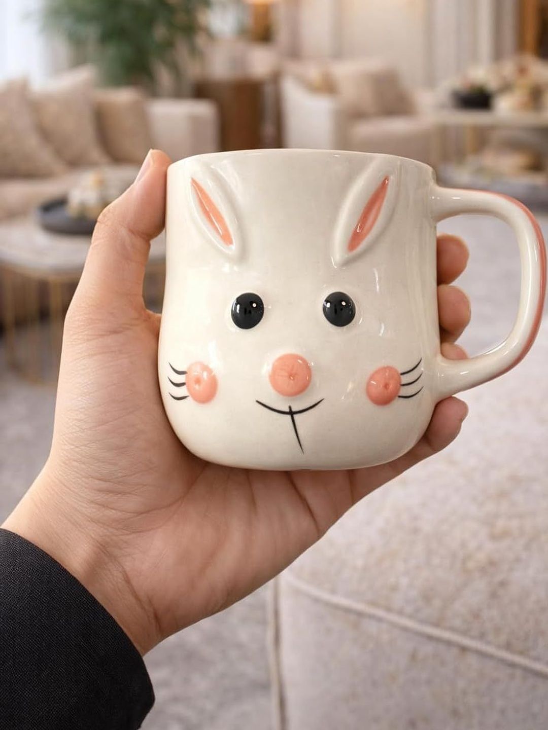 Manifested Decor White Crafted Ceramics Cartoon Characters Ceramic Glossy Core M Set of Cups and Mugs-picture-57