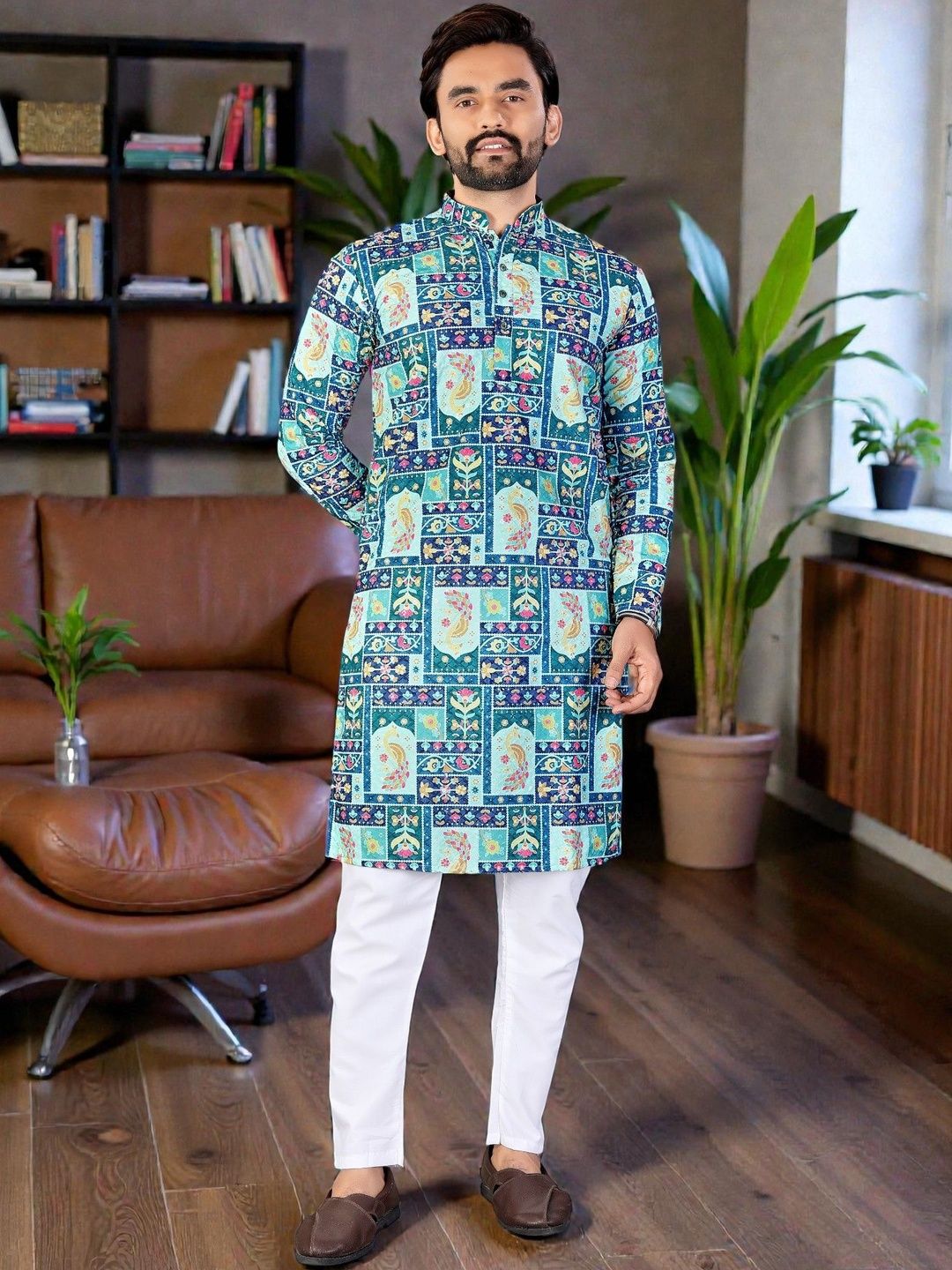 MAITHILI CREATION Men Embroidered Chikankari Kurta-picture-54