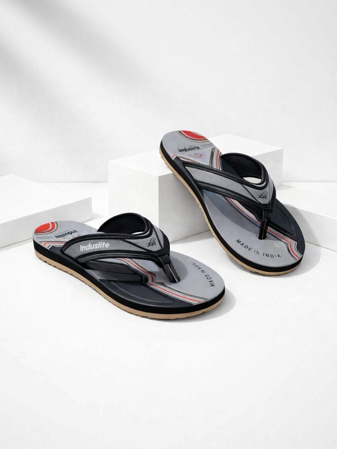 slider style Men Colourblocked Rubber Thong Flip-Flops-picture-47