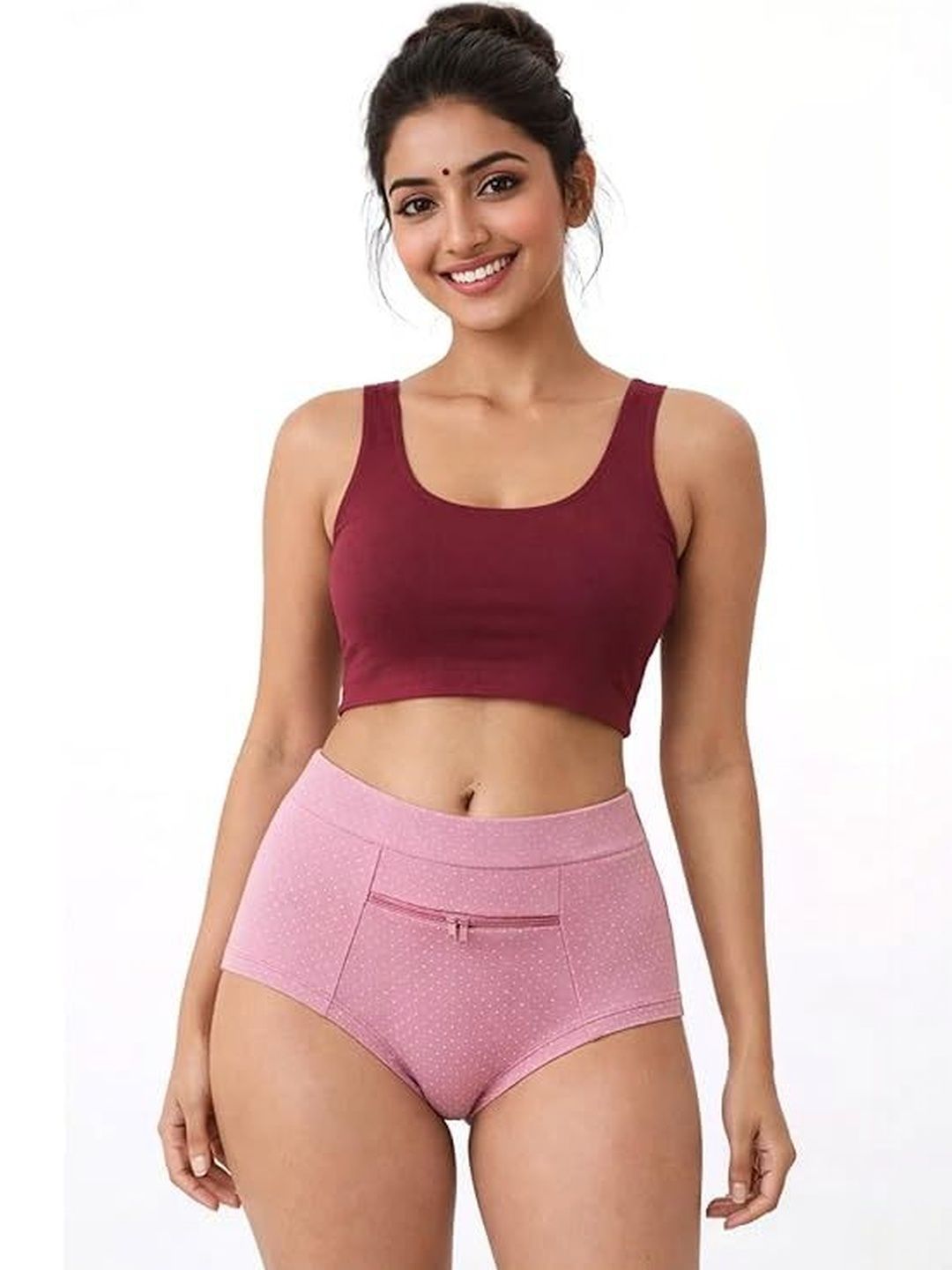 Eleg & Stilance Women Self Design Seamless Assorted Cotton Blend Basic Briefs-picture-13
