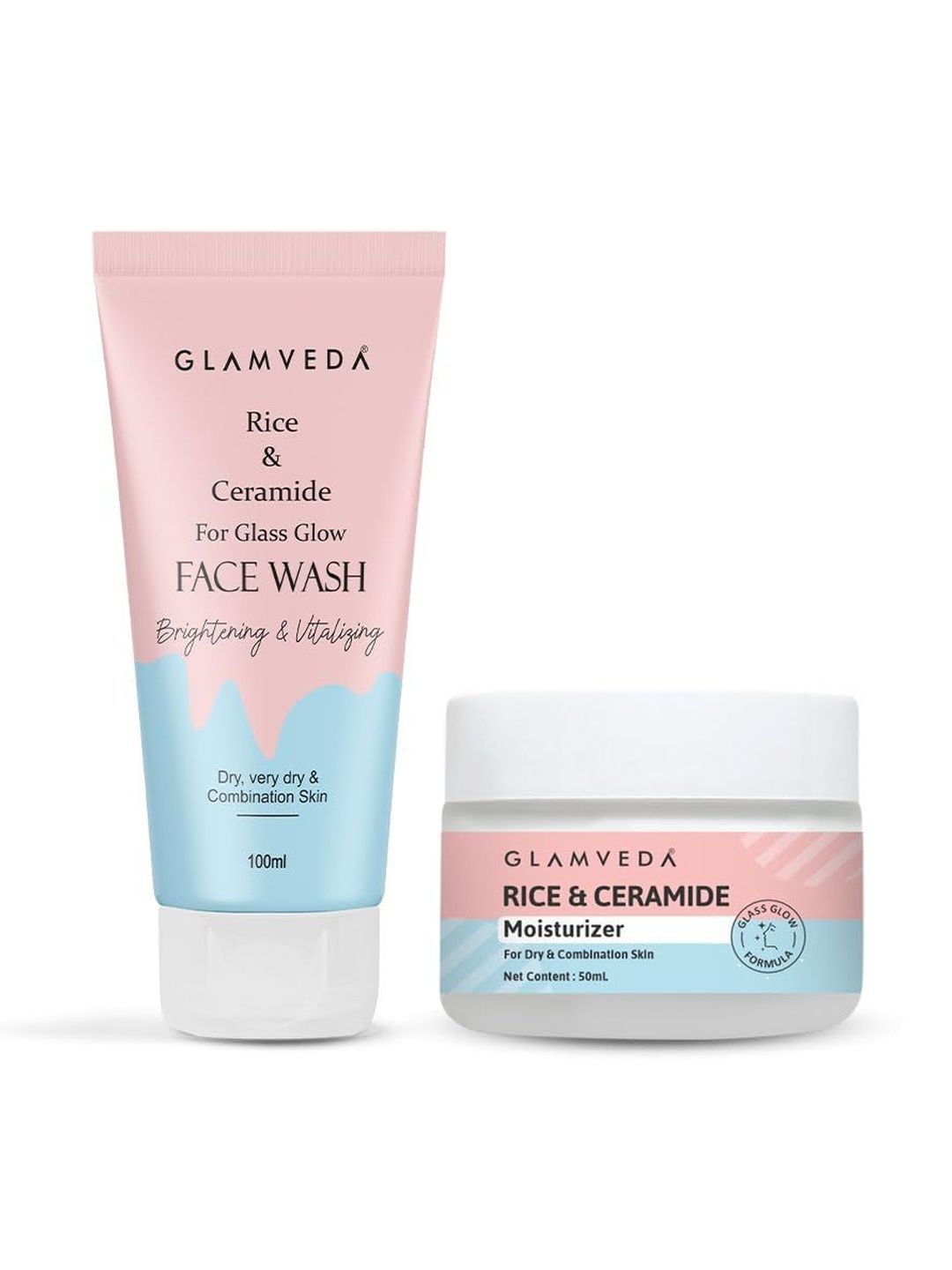 GLAMVEDA Set Of 2 Korean Rice Face Wash - 100 ml & Moisturizer - 50 ml-image-22