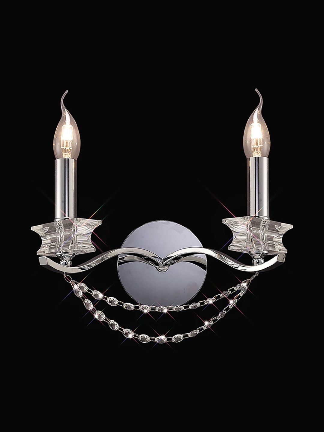 Stello Silver-Toned & Silver-Toned Textured Metal Abstract Shaped Shaped Wall Lamp