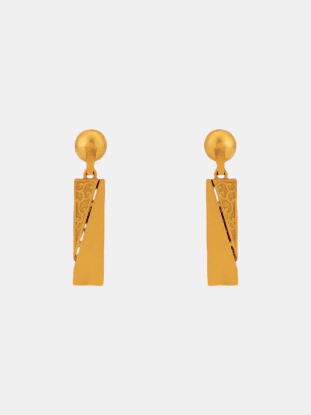 C KRISHNIAH CHETTY JEWELLERS PVT LTD 22KT Gold Earrings With Contemporary Motif - 9.4 g-image-35