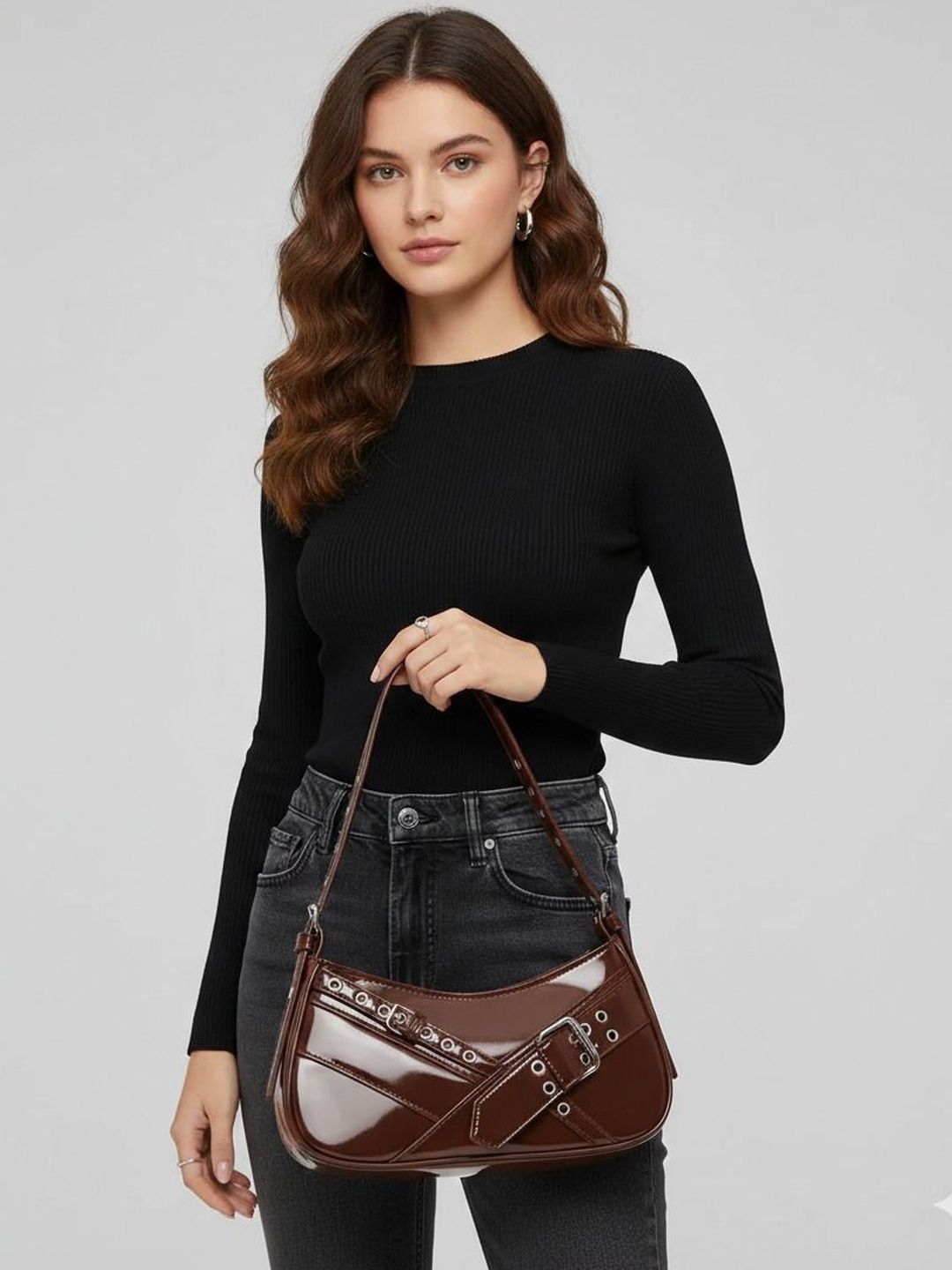 ROSS BROWN Textured PU Shoulder Bag-picture-28