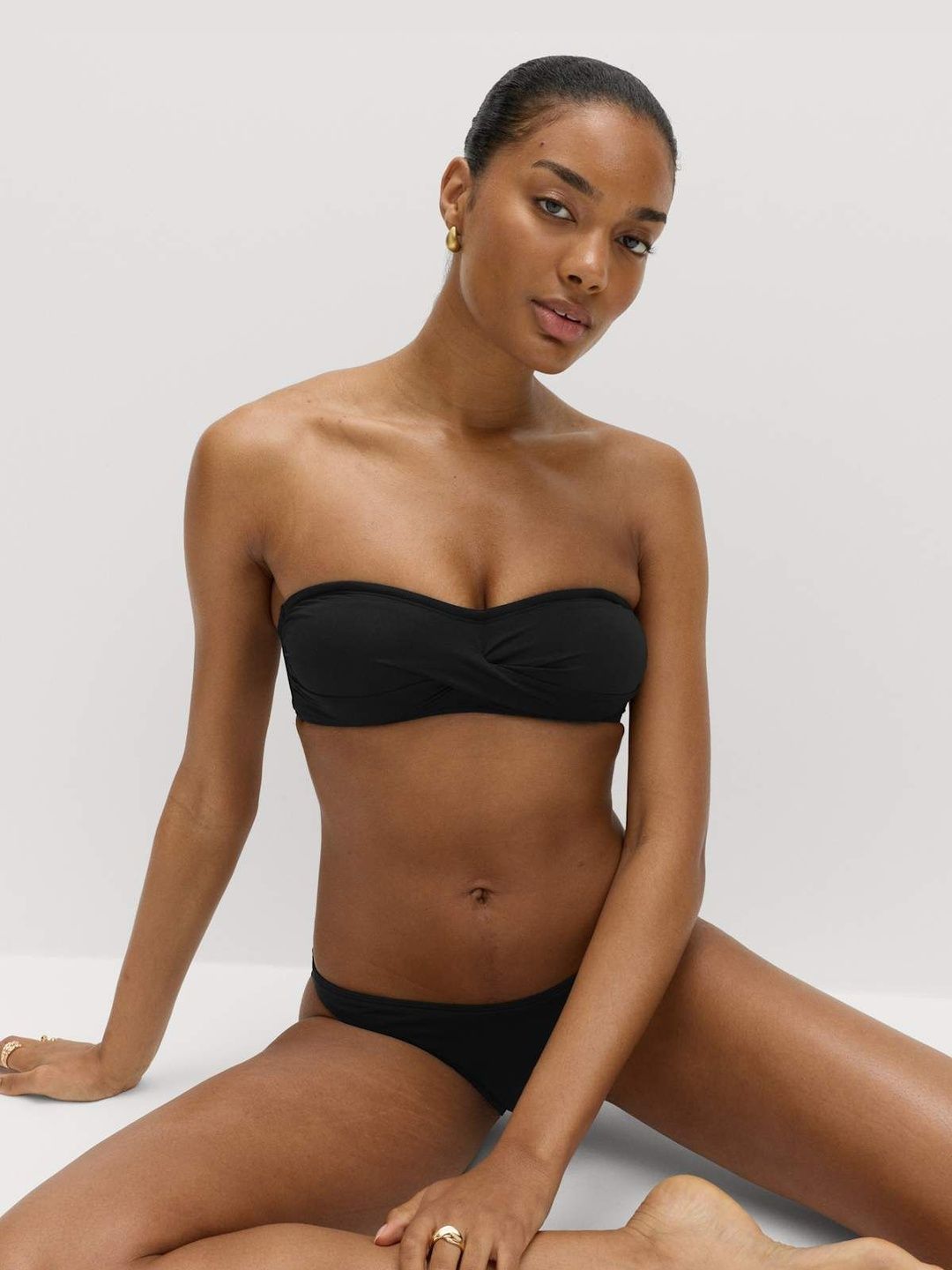Marks & Spencer Padded Twist Front Bandeau Bikini Swimwear-picture-20