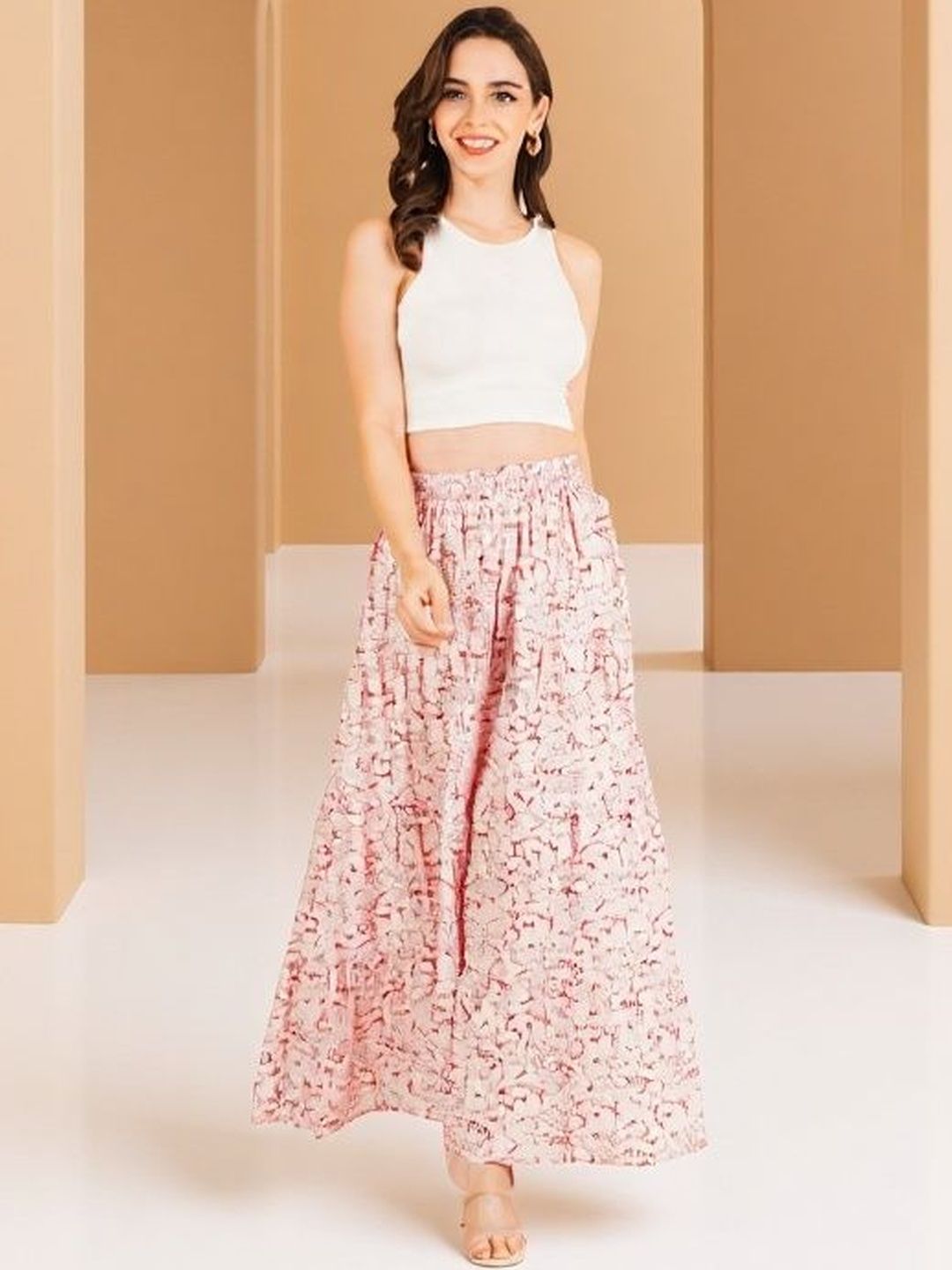 Niharini Women Floral Maxi Tiered Skirt-picture-37