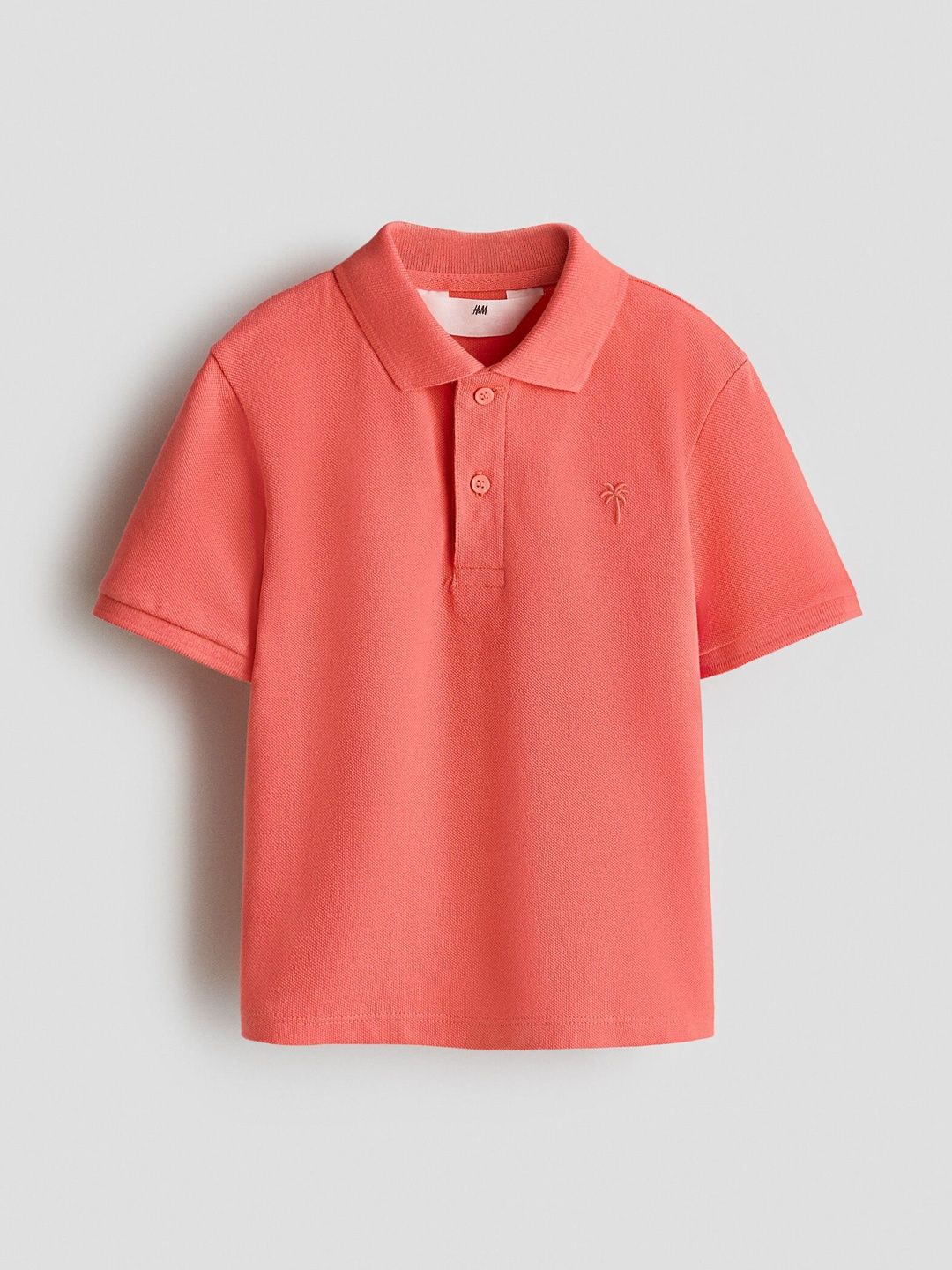 H&M Embroidered-Motif Piqu Polo Shirt