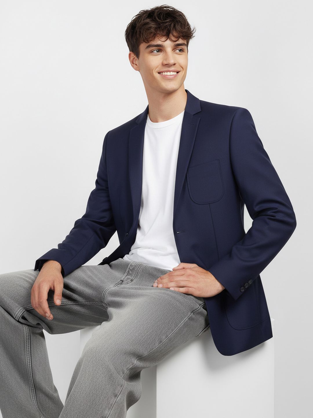 Mast & Harbour Notched Lapel Collar Single-Breasted Blazer-picture-11