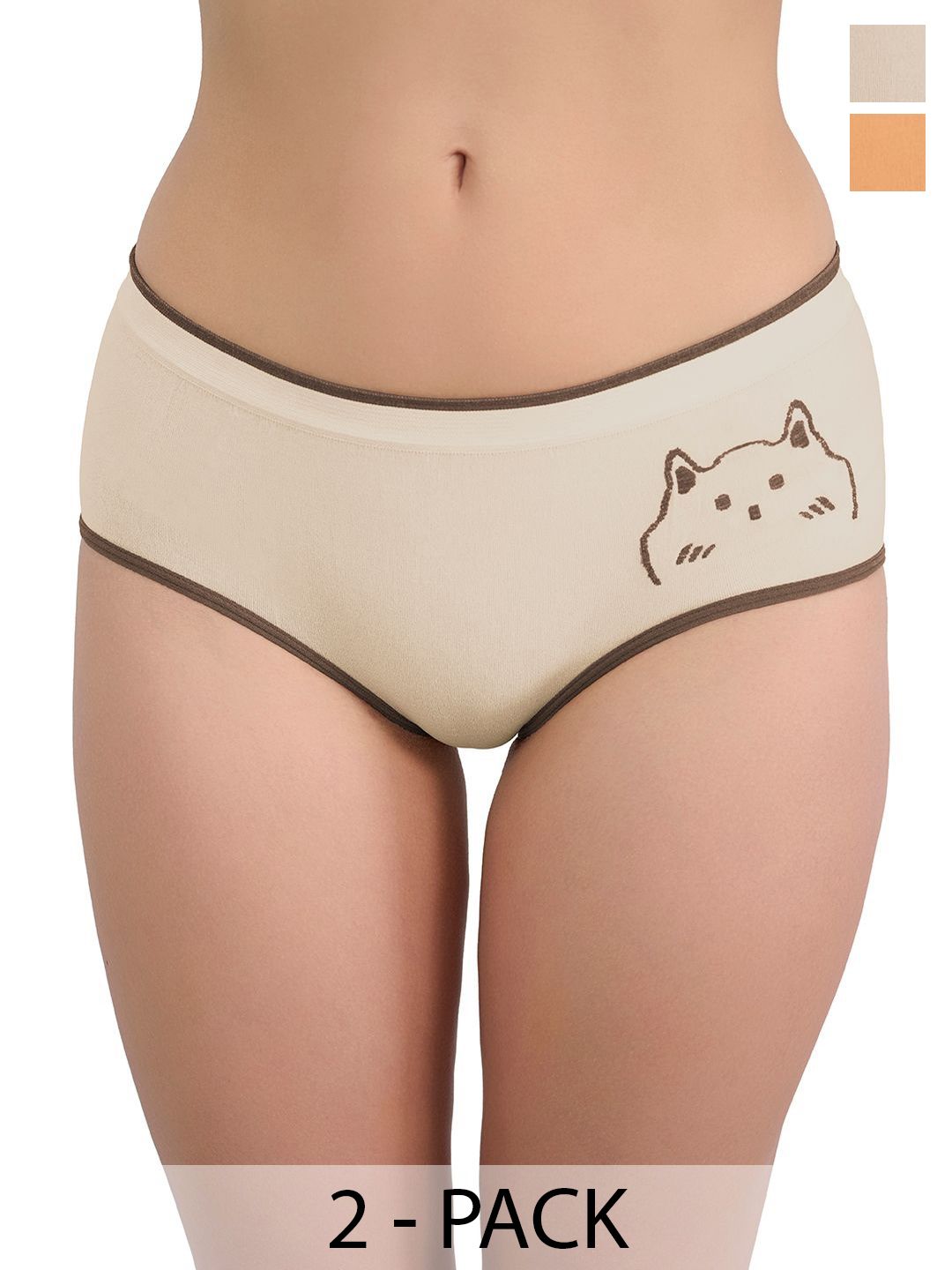 Moda Rapido Women Pack of 2 Printed Hipster Briefs-picture-44