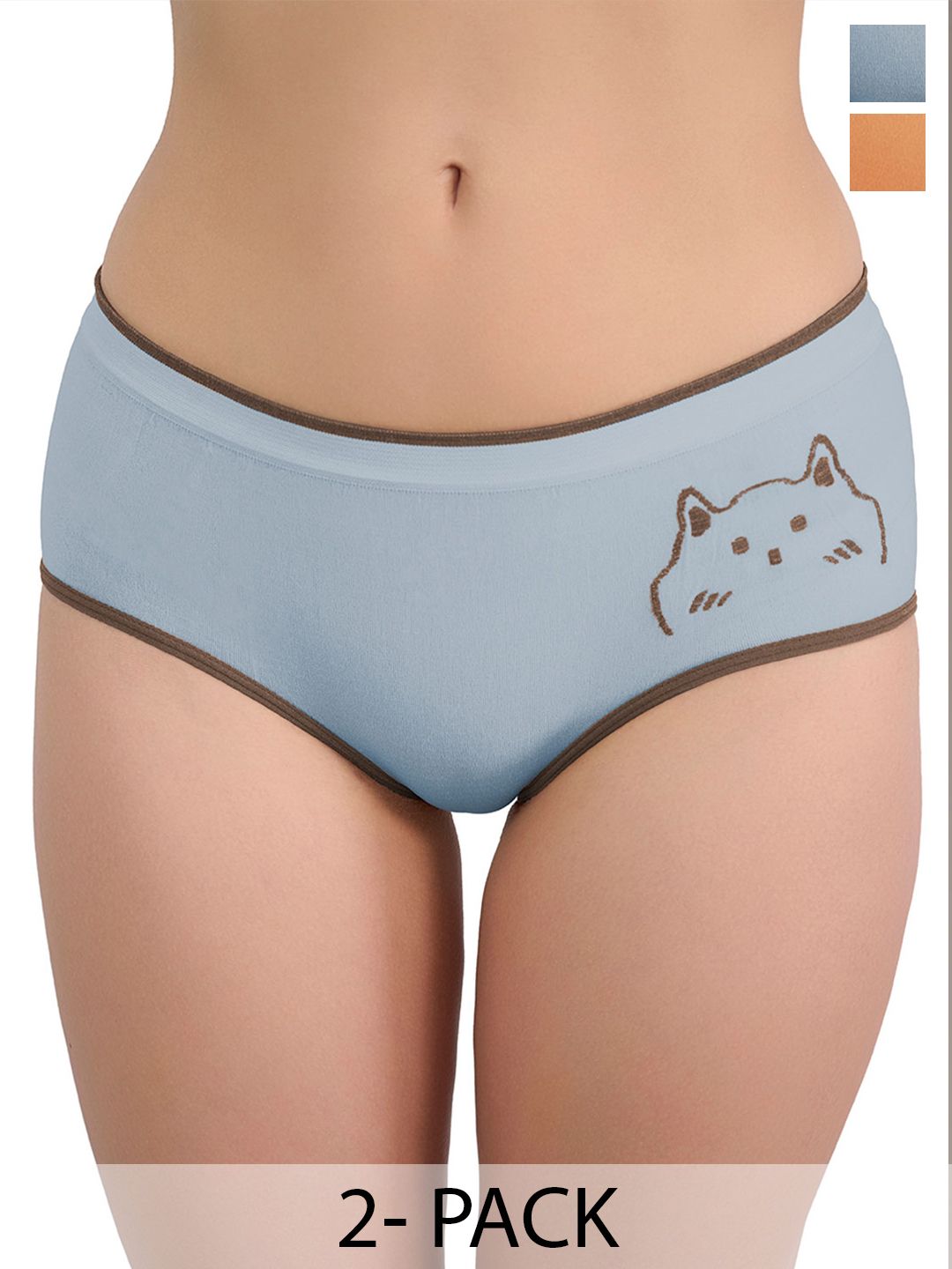 Moda Rapido Women Pack of 2 Printed Basic Briefs-picture-51
