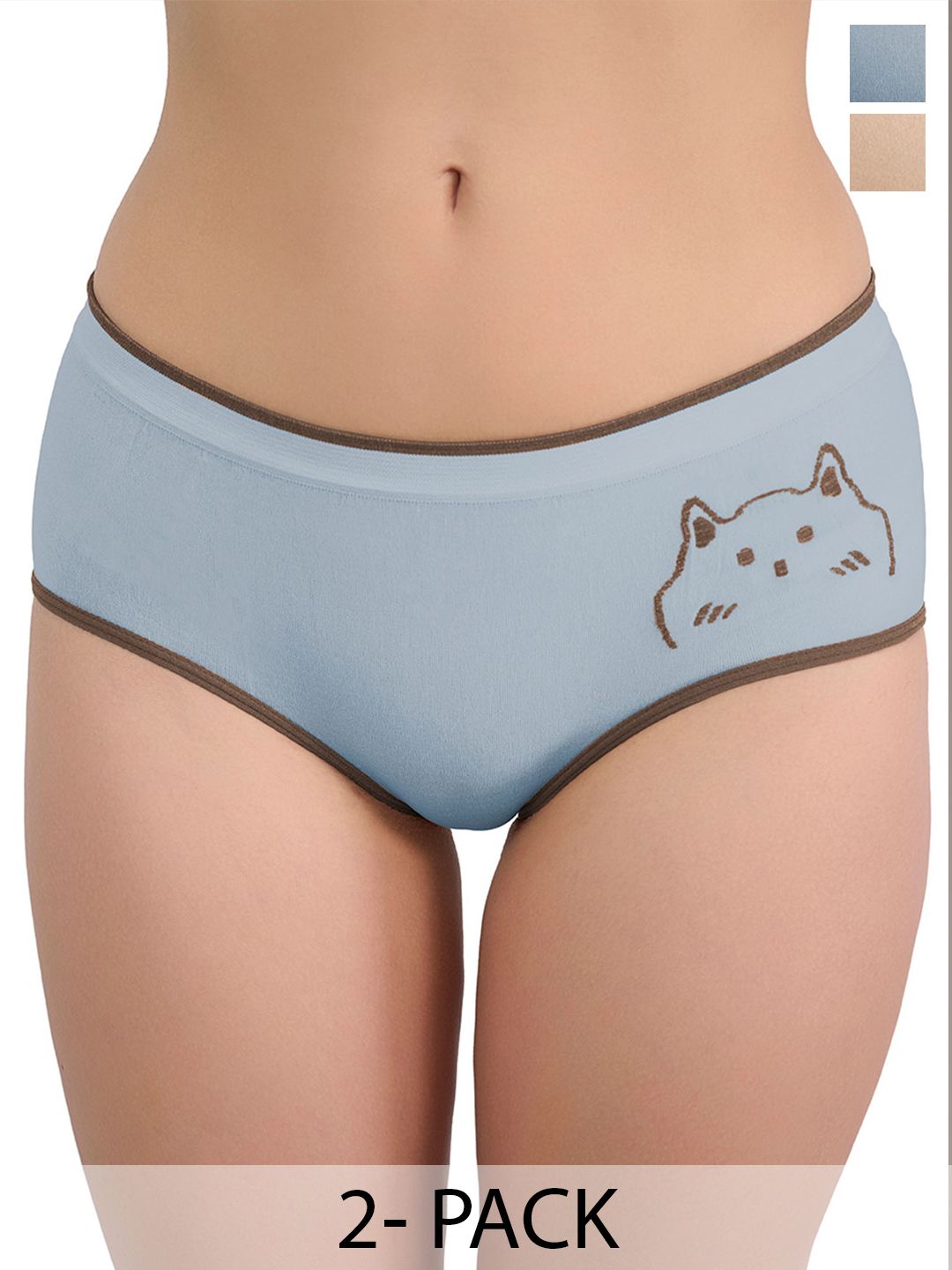 Moda Rapido Women Pack of 2 Printed Hipster Briefs-picture-21