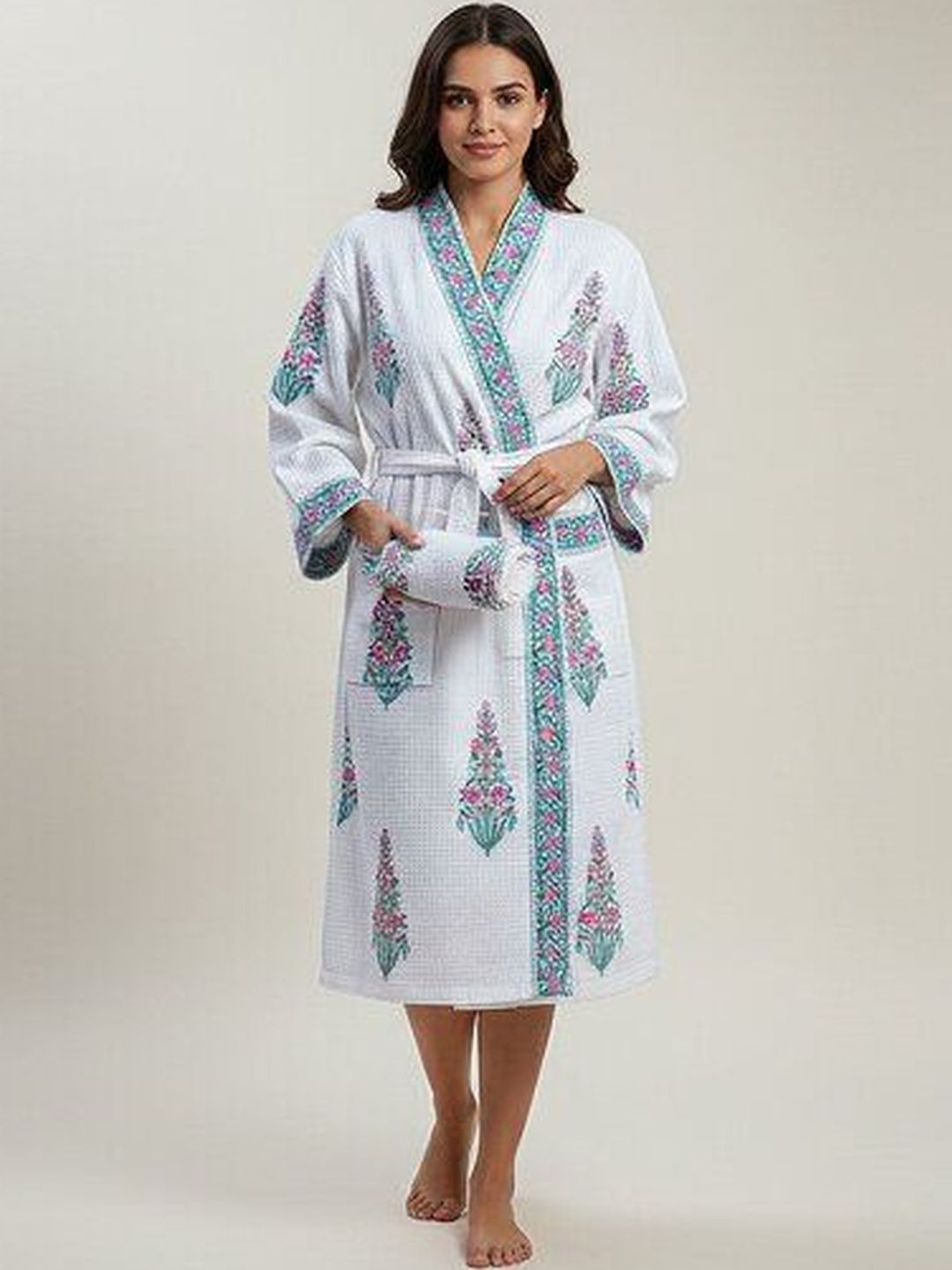 Jinaya's Printed Cotton Bath Robe & Wraps-image-46