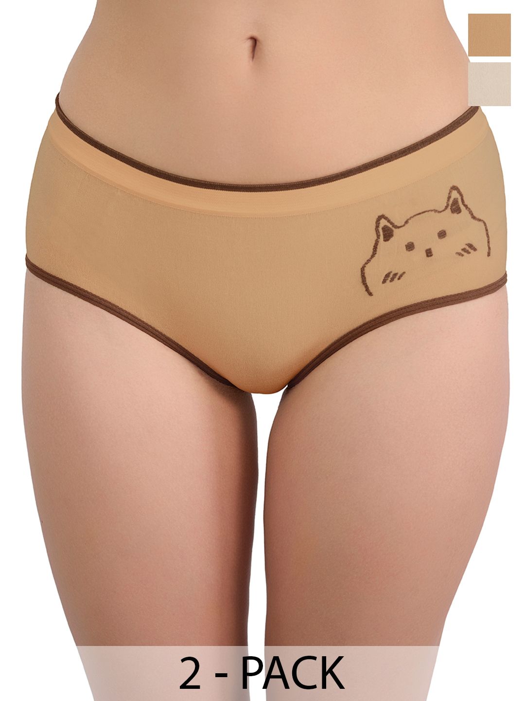 Moda Rapido Women Pack of 2 Printed Basic Briefs-picture-43