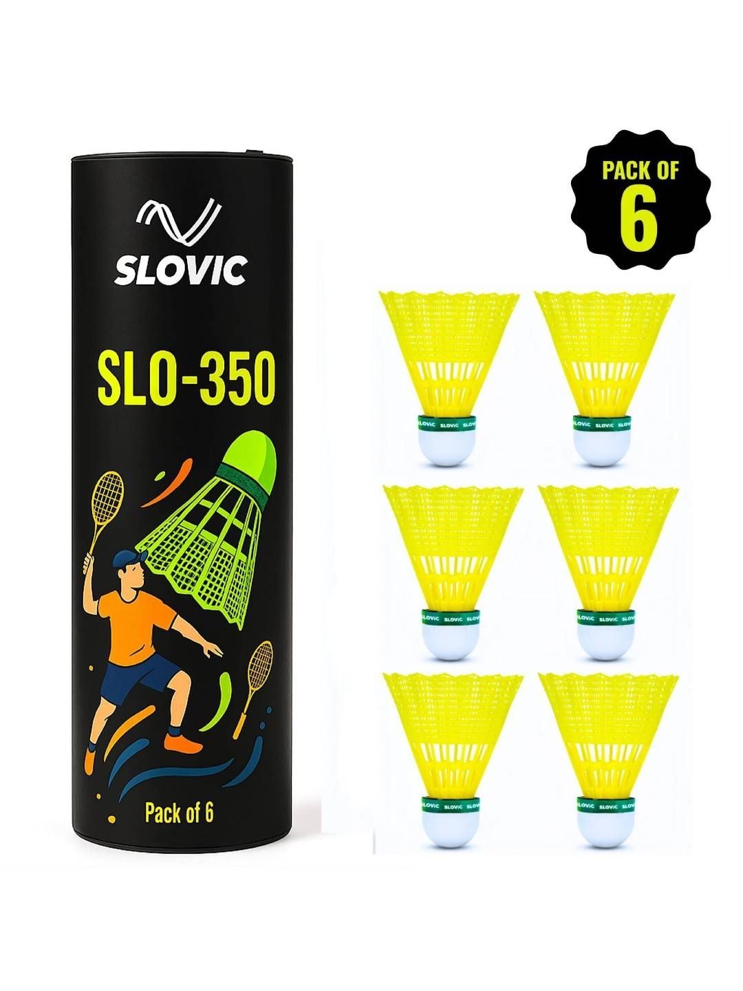 SLOVIC Set Of 6 Fast & Accurate Badminton Shuttlecock-picture-21