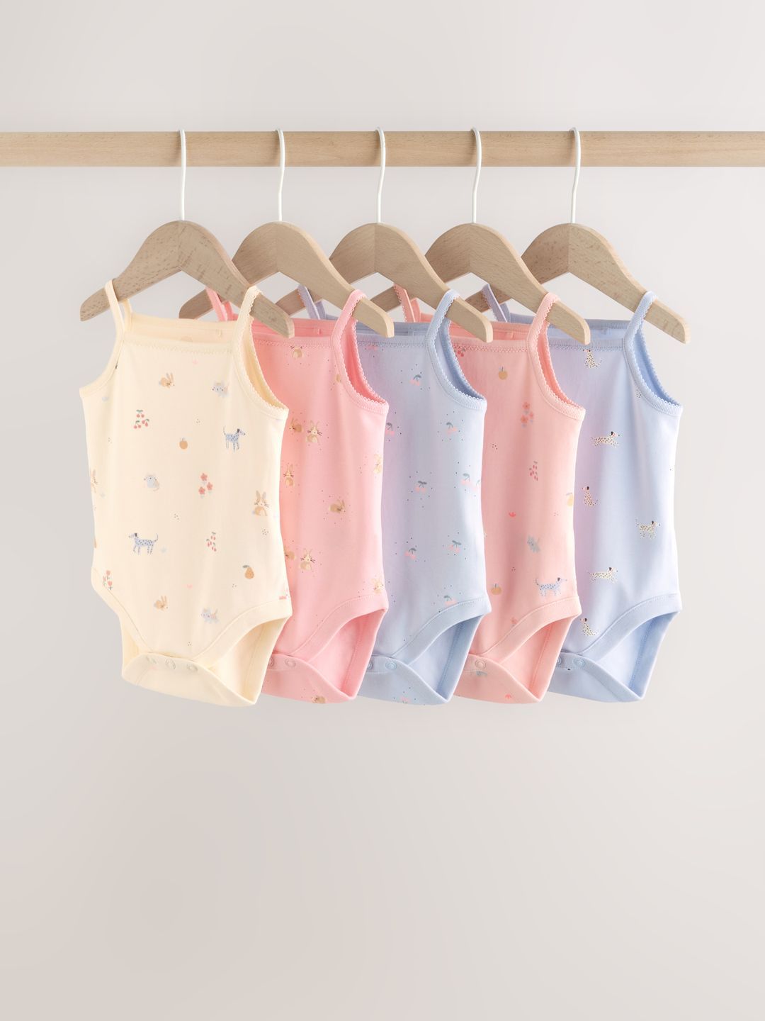 NEXT Infant Girls Pack of 5 Pure Cotton Bodysuits