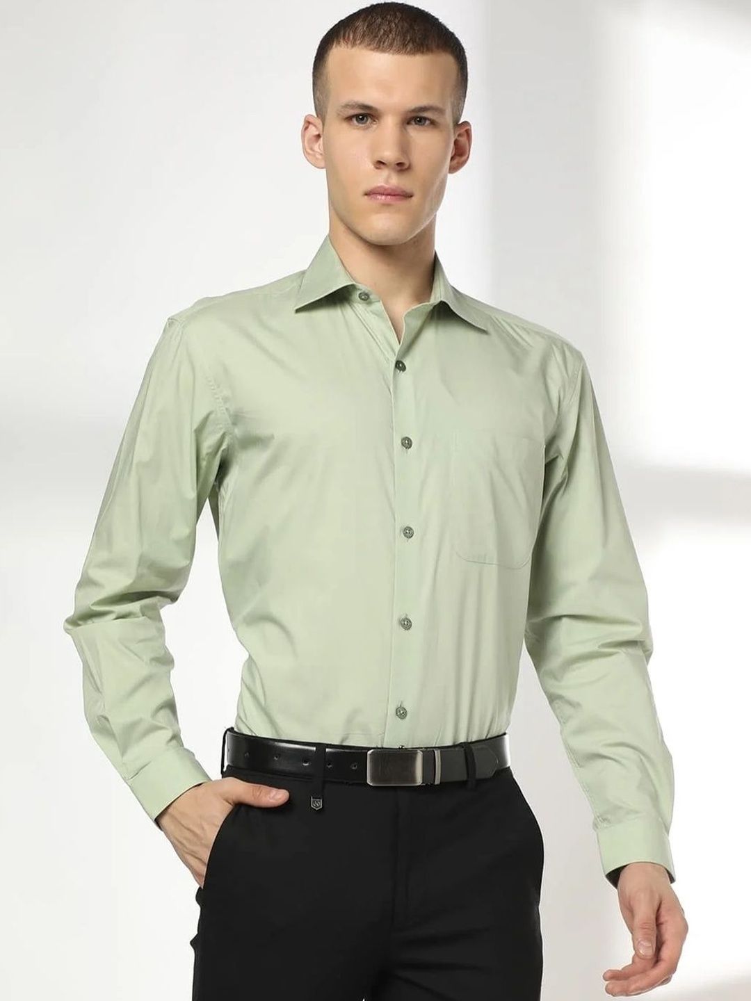 Men's Pure Cotton Shirt With Patch-Pocket-image-1