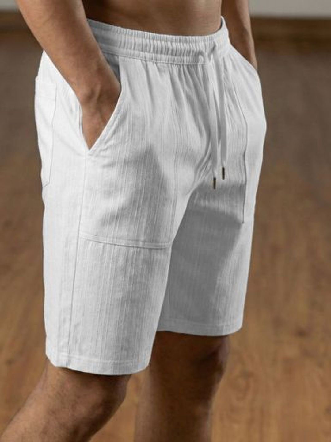 INDICLUB Men Linen Running Shorts