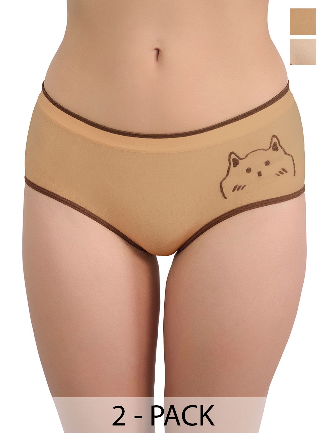 Moda Rapido Women Pack of 2 Printed Hipster Briefs-picture-26