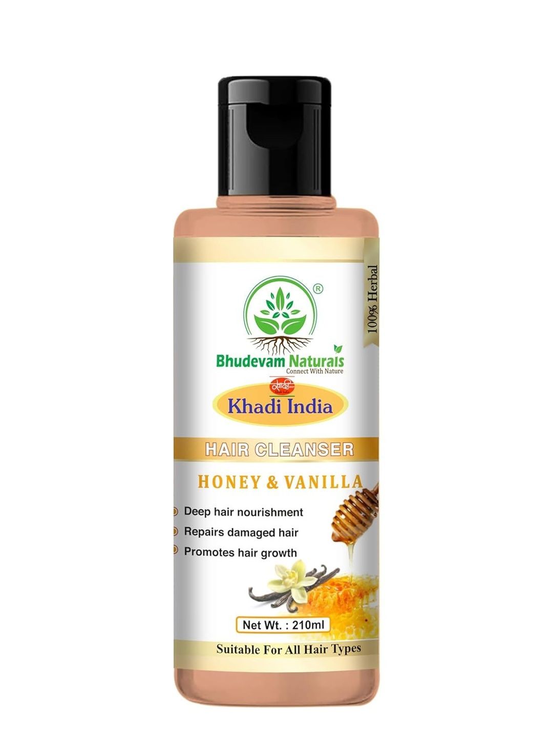 Bhudevam Naturals Honey Lemon Shampoo For Deep Nourishment - 210 ml-image-1