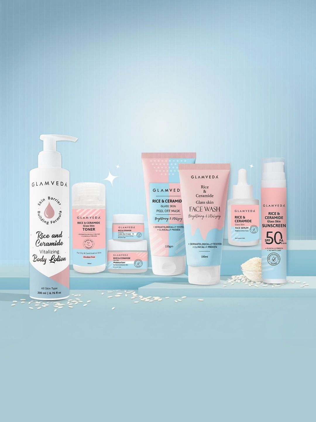 GLAMVEDA Set Of 8 Face Wash, Toner, Serum, Mask, Sunscreen, Eye Cream Moisturizer & Lotion-picture-46
