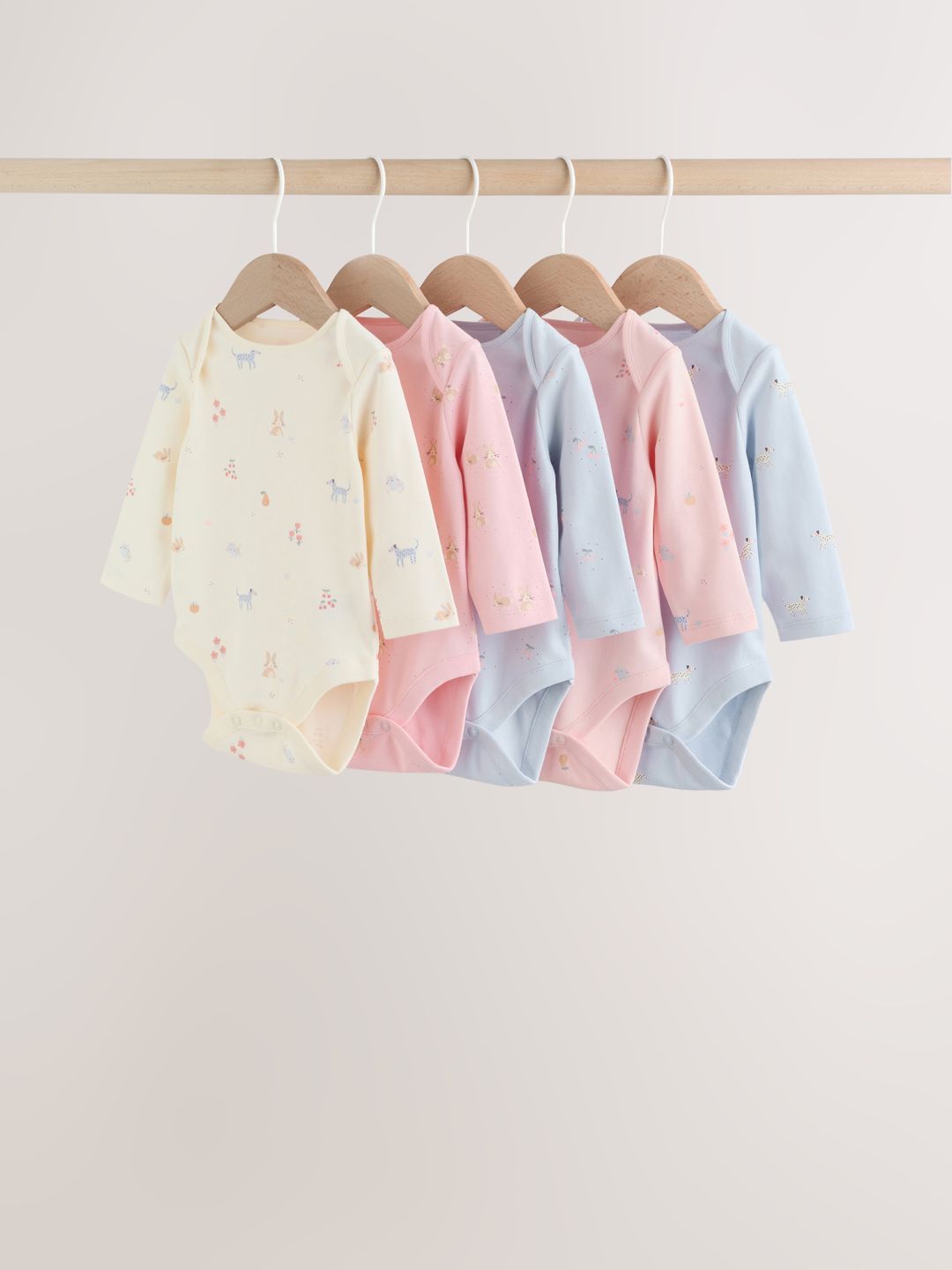 NEXT Infant Girls Pack of 5 Pure Cotton Bodysuits-picture-46