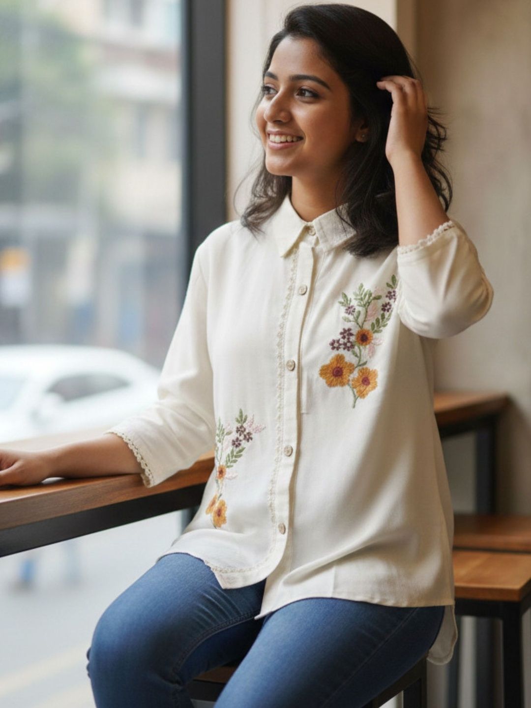 YOELLA Floral Embroidered Organic Cotton Top-picture-35
