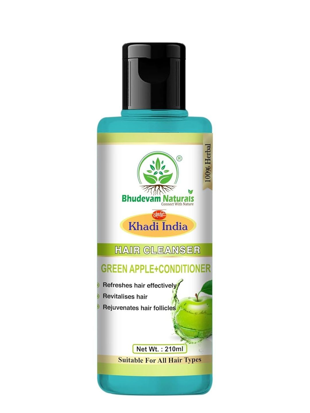 Bhudevam Naturals Green Apple Shampoo with Conditioner - 210 ml-image-12
