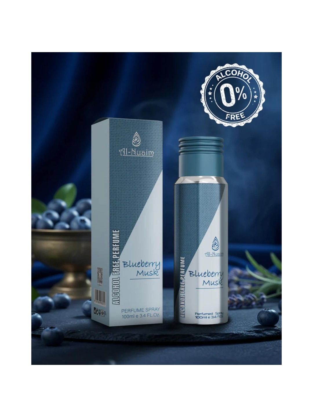 Al-Nuaim Blueberry Musk Long Lasting & Alcohol Free Perfume Spray - 100 ml-image-21