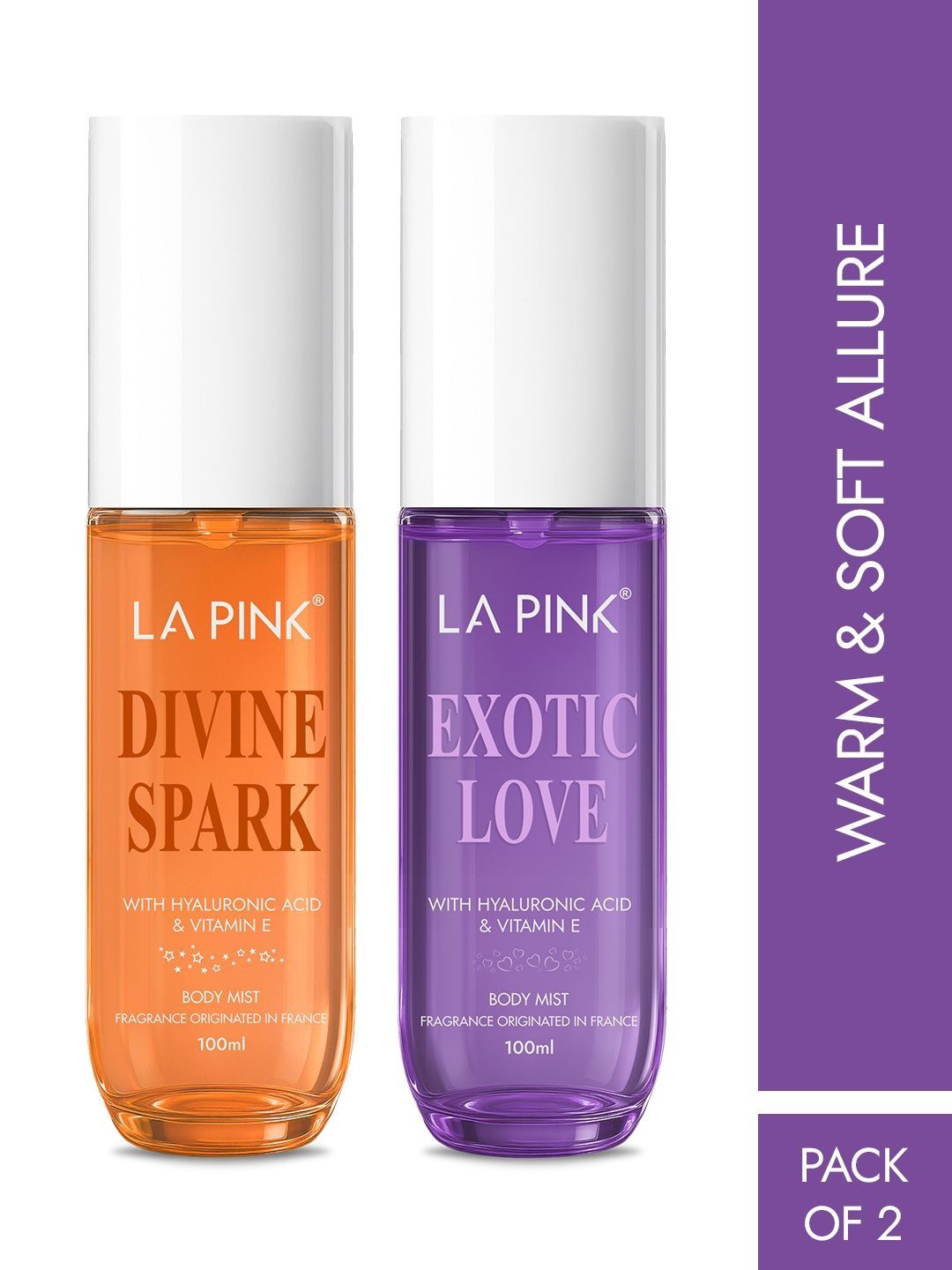 La Pink Set Of 2 Divine Spark & Exotic Love Long Lasting Perfume Body Mist - 100 ml Each-picture-47