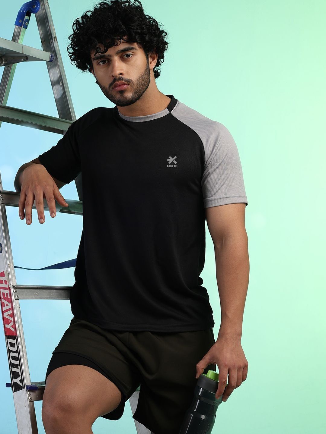 HRX by Hrithik Roshan Men Brand Logo Colourblocked T-shirt-picture-57