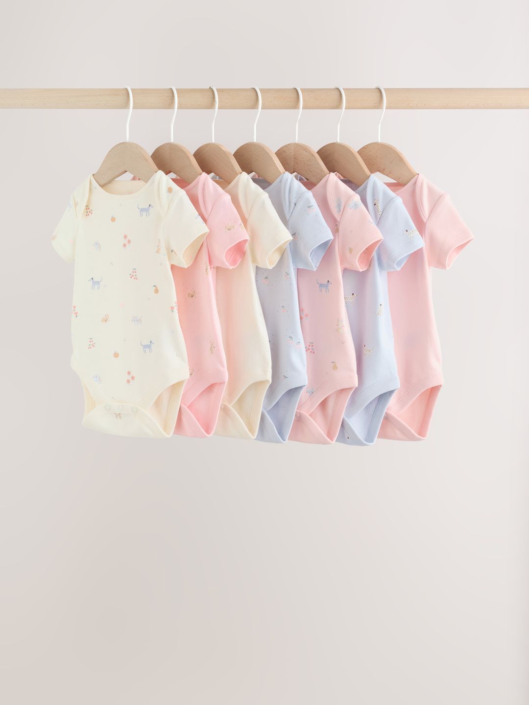 NEXT Infant Girls Pack of 7 Pure Cotton Bodysuits