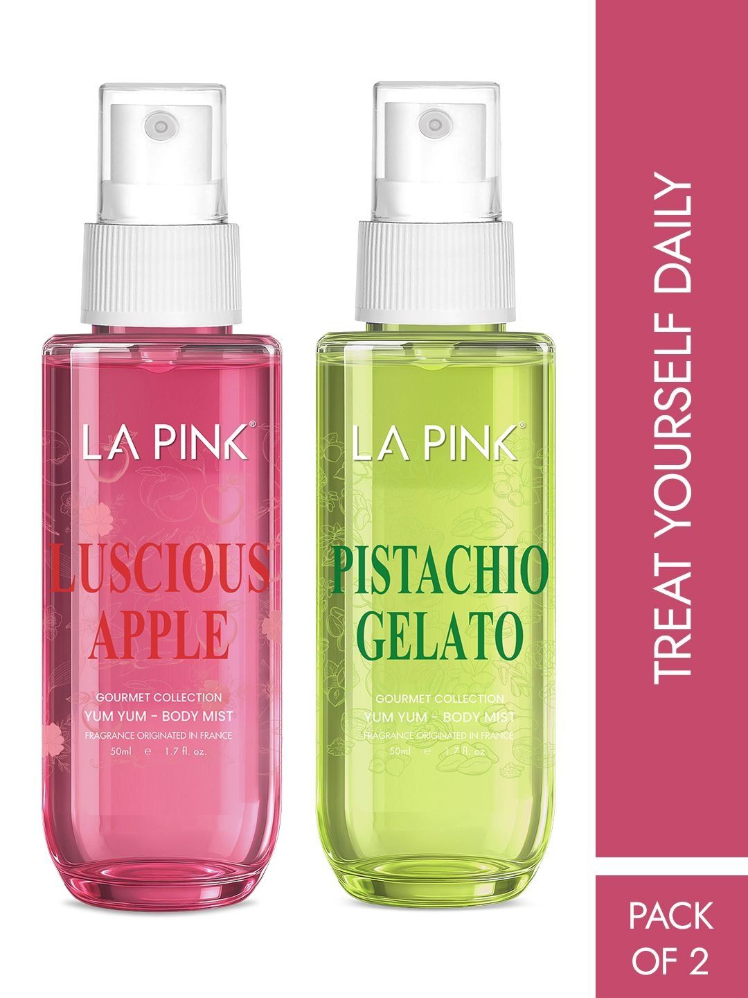 La Pink Set Of 2 Women Pistachio Galeto & Luscious Apple Body Mist - 100 ml Each-picture-58