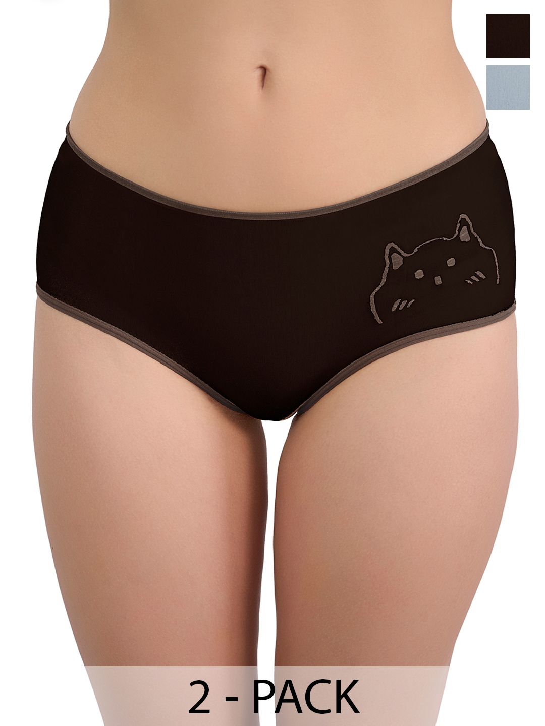 Moda Rapido Women Pack of 2 Printed Hipster Briefs-picture-31