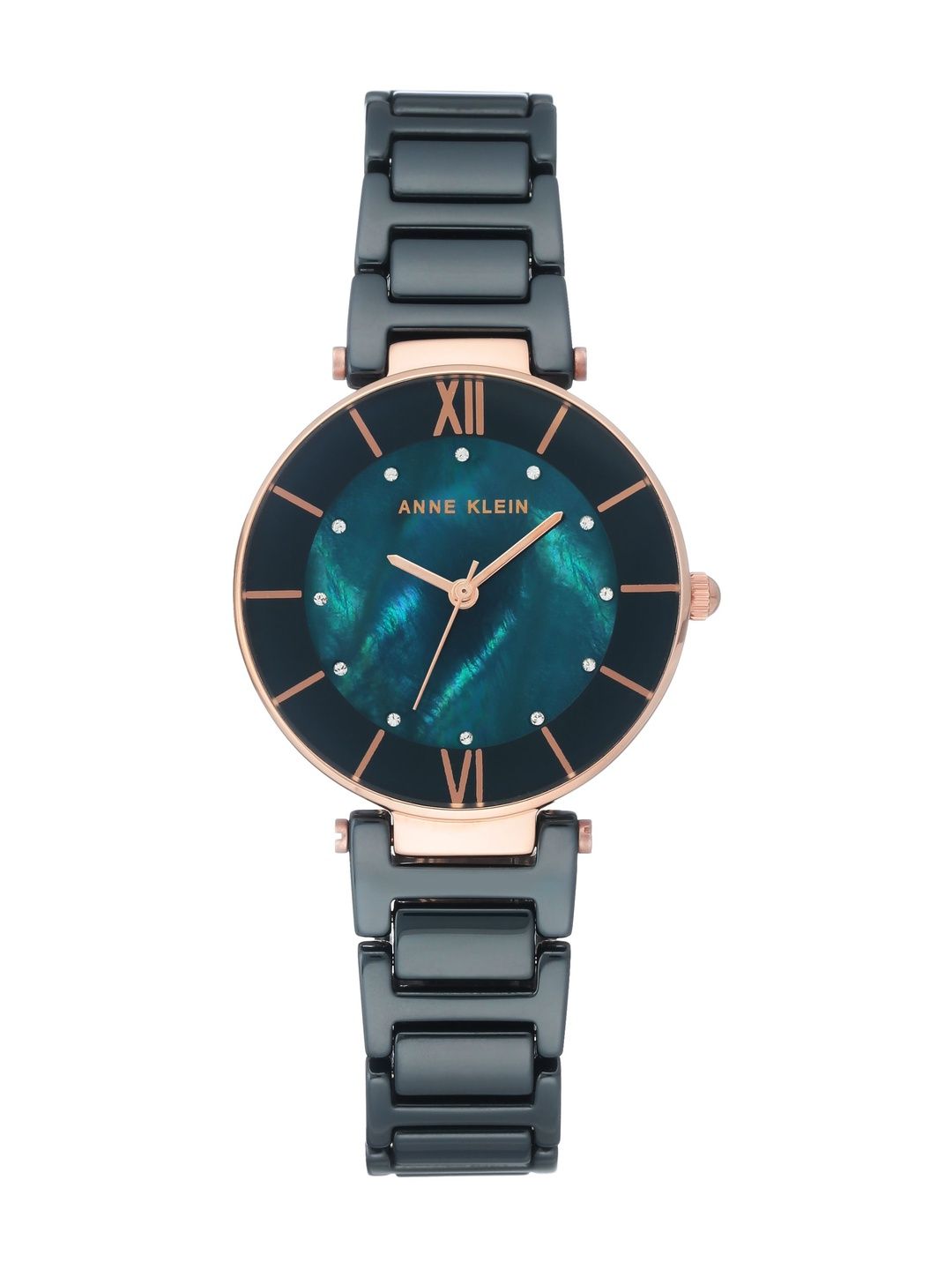 ANNE KLEIN Women Brass Printed Dial & Ceramic Bracelet Style Straps Analogue Watch AK 3266NVRG-image-33