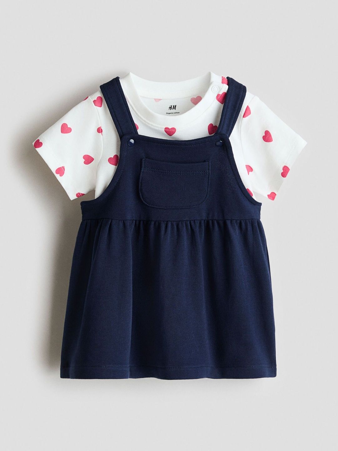 H&M 2-Piece Dungaree Dress And Top Set