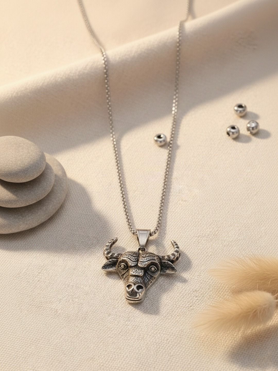 KRENOZ Men Sterling Silver Antique Necklace-picture-27