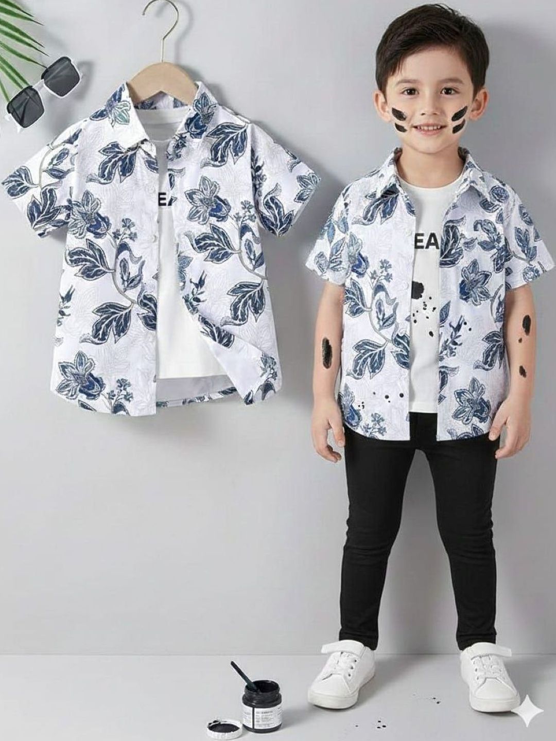 FASTDEAL Boys Printed Shirt with Trousers