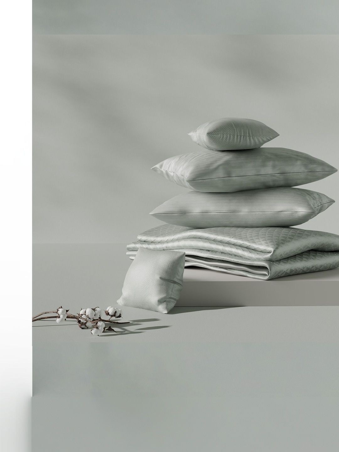 NESTERRA Silver-Toned Polycotton Double King Superfine Bedding Set-image-1
