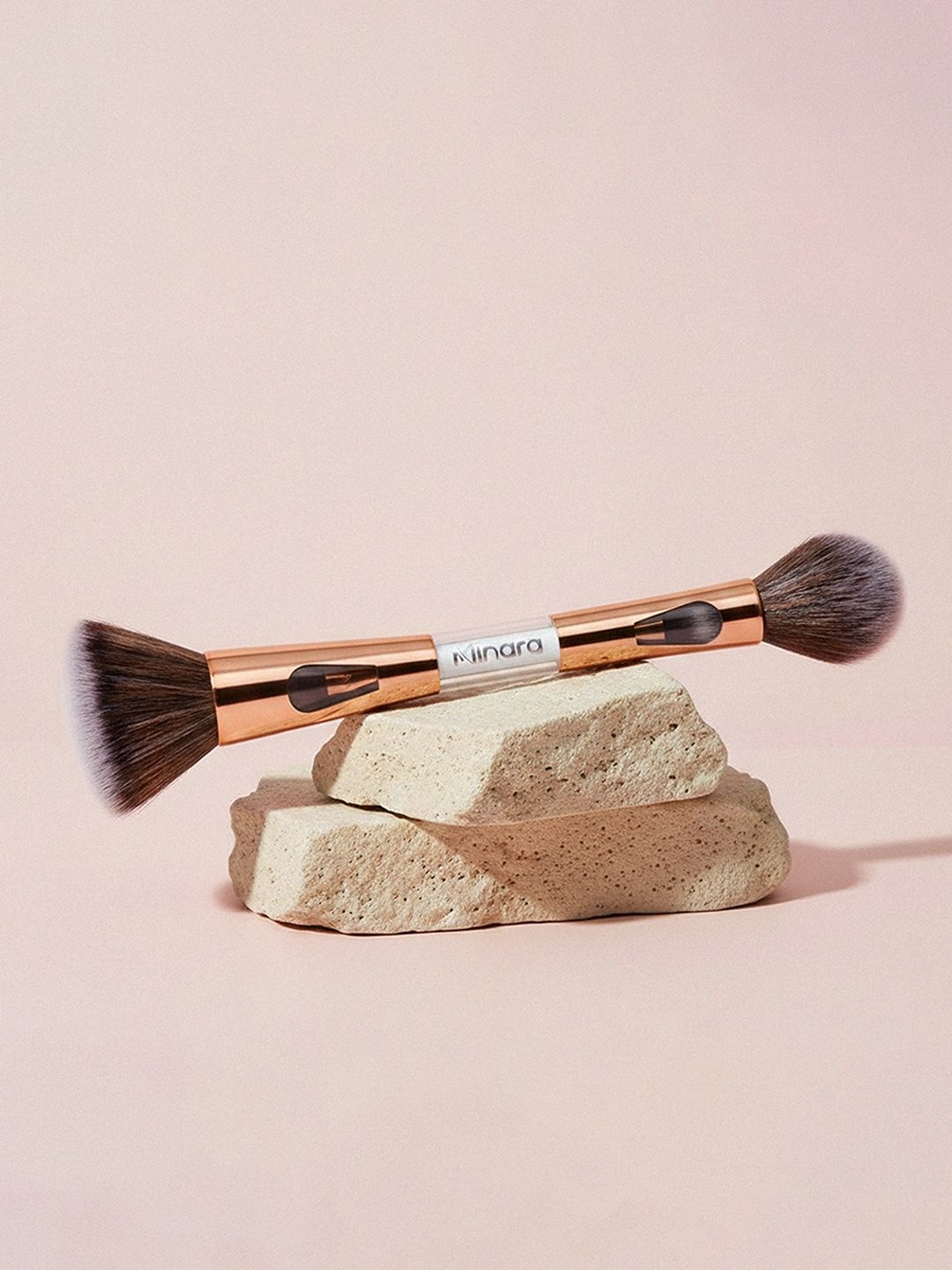 MINARA 4-in-1 Travel Friendly Makeup Brush Set - Rose Gold-picture-22