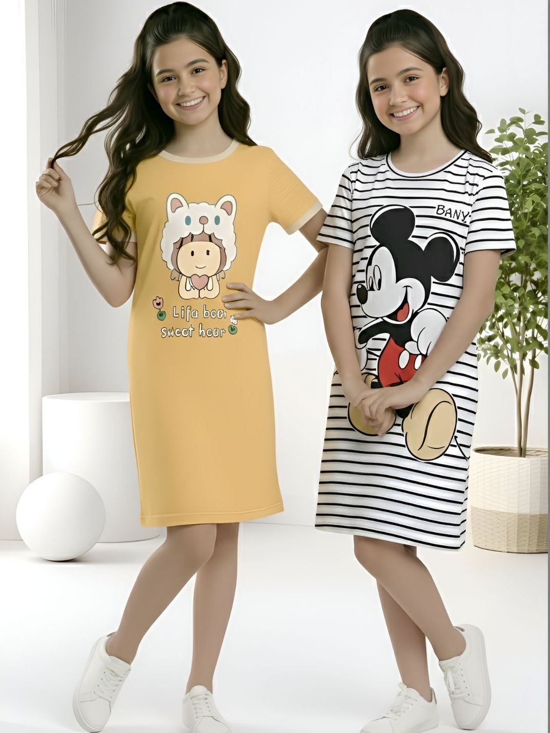YK Print T-shirt Dress