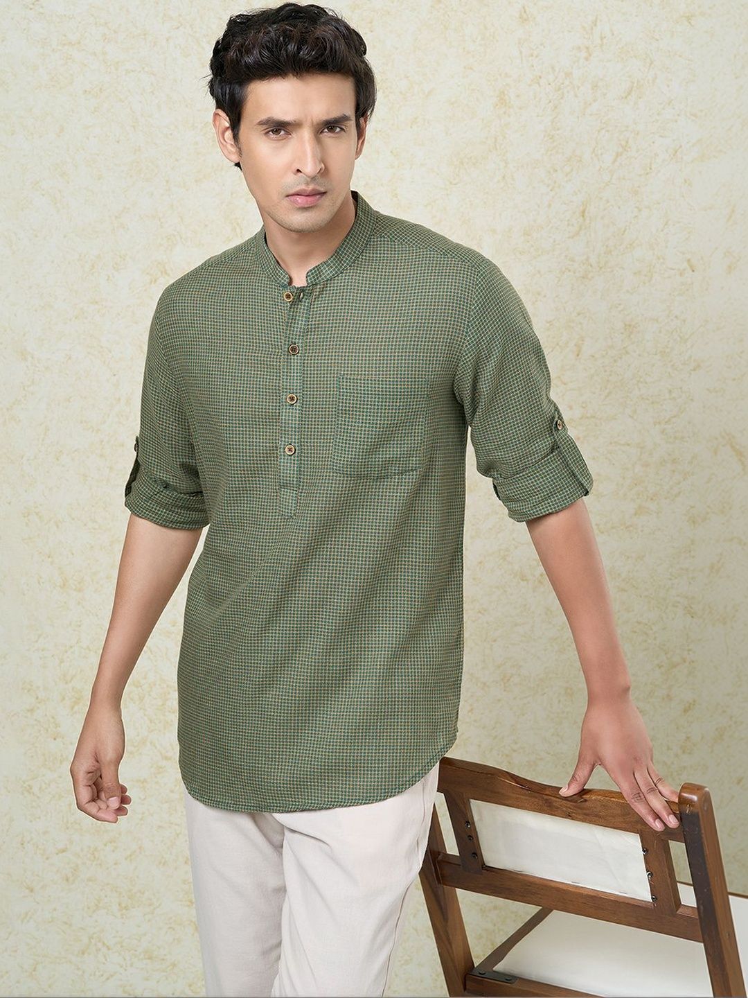 indus route by Pantaloons Men Thread Work Pathani Kurta-picture-33