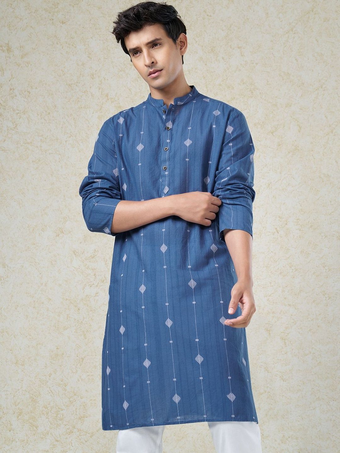 indus route by Pantaloons Men Thread Work Anarkali Kurta-picture-28
