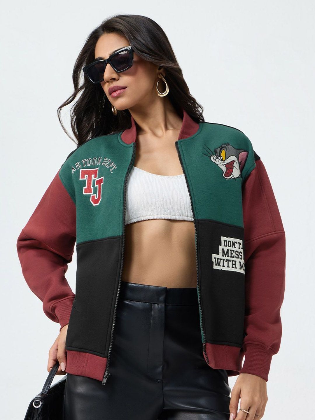 The Souled Store Women Typography Lightweight Varsity Jacket-picture-31
