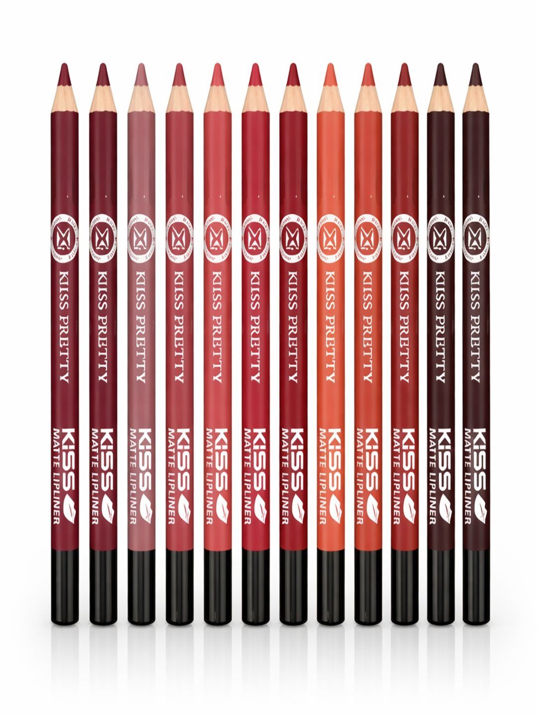 Elan Beaute Set Of 12 Kiss Pretty Velvet Matte Lip Liner - 2 g Each