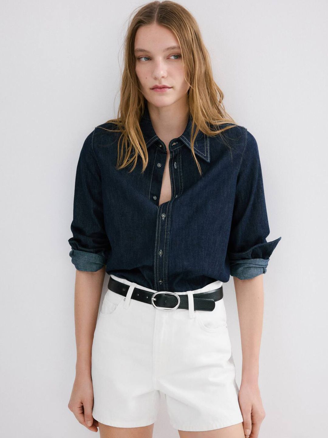 MANGO Women Denim Casual Shorts-picture-43