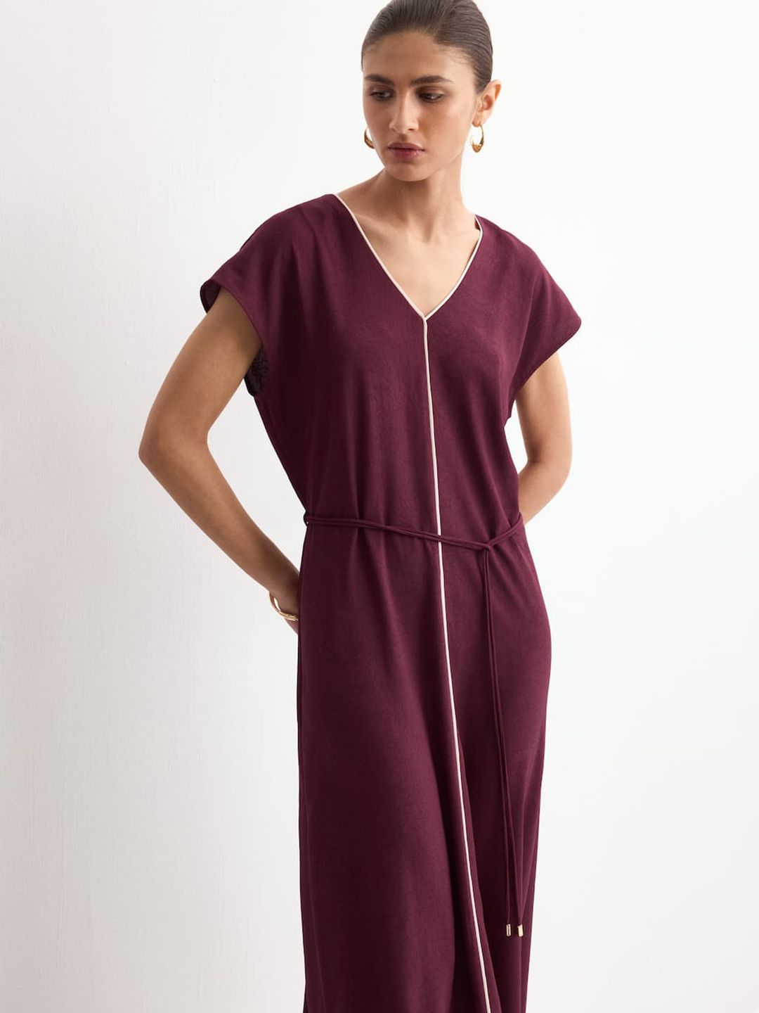 MANGO V-Neck A-Line Maxi Dress-picture-32