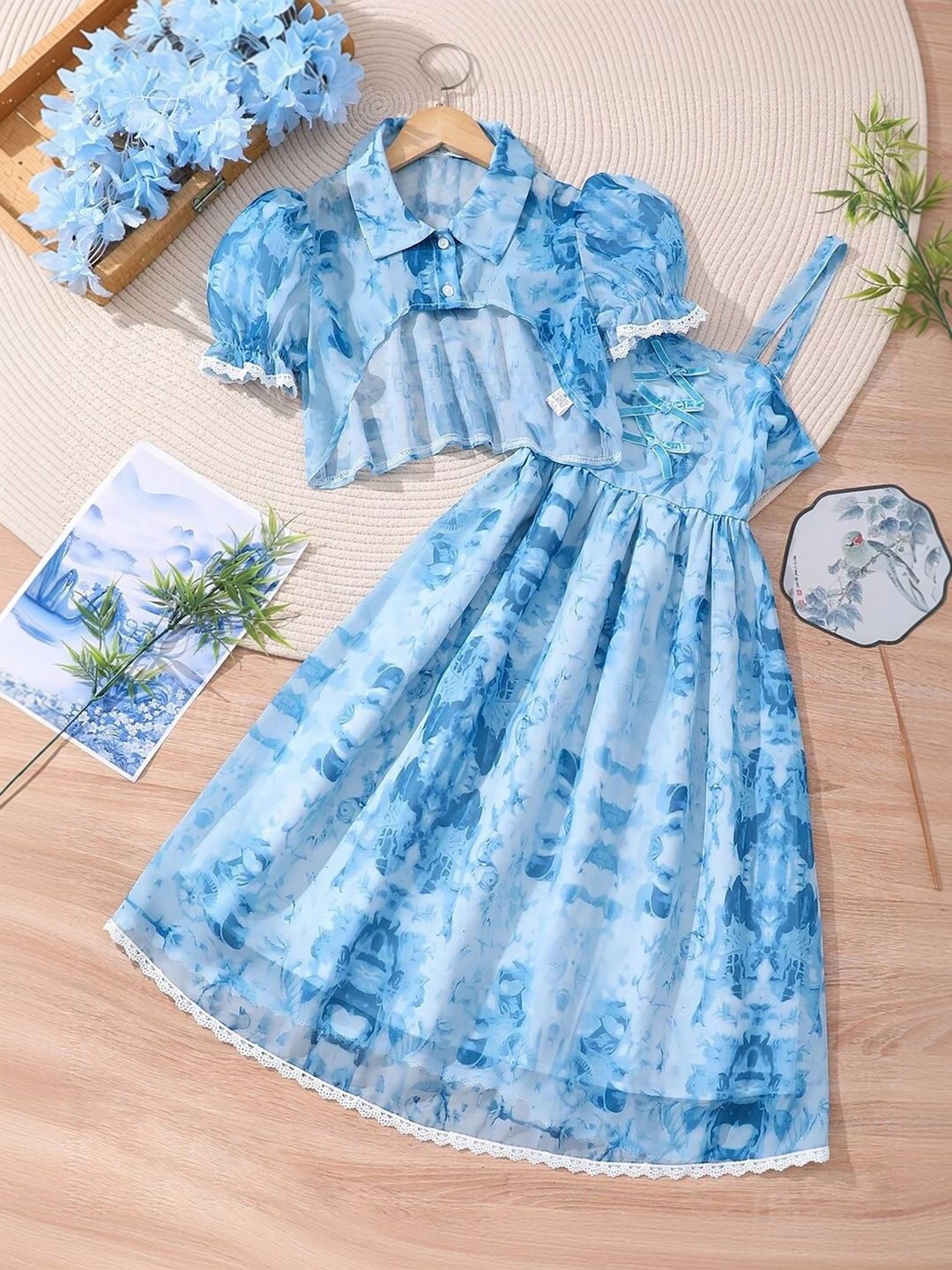 BAESD Floral Satin Fit & Flare Dress-picture-22