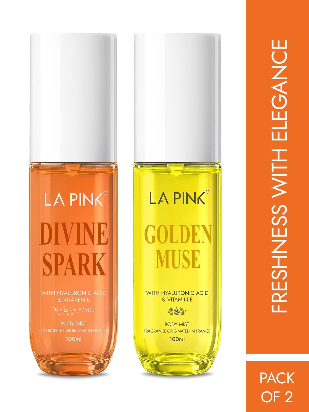 La Pink Set Of 2 Long Lasting Divine Spark & Golden Muse Body Mist - 100 ml Each-picture-11